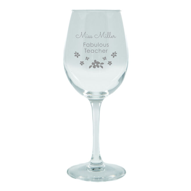 Personalised Wine Glass - Fabulous Teacher