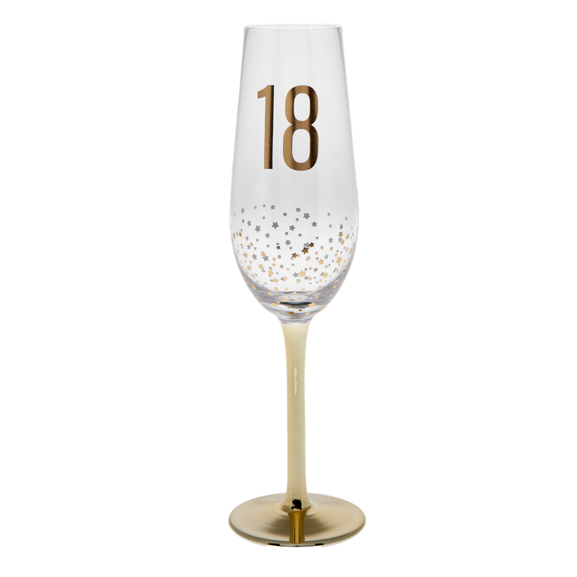 18th Birthday Gold Stars Champagne Flute