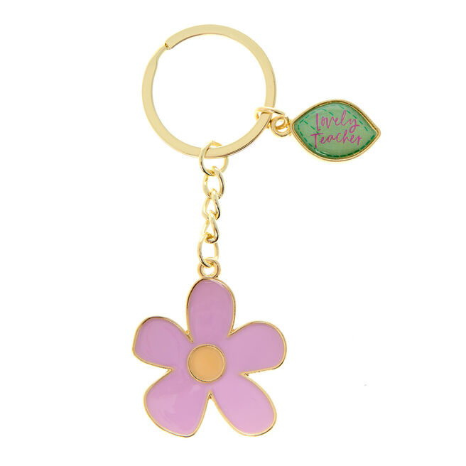 Lovely Teacher Flower Keyring