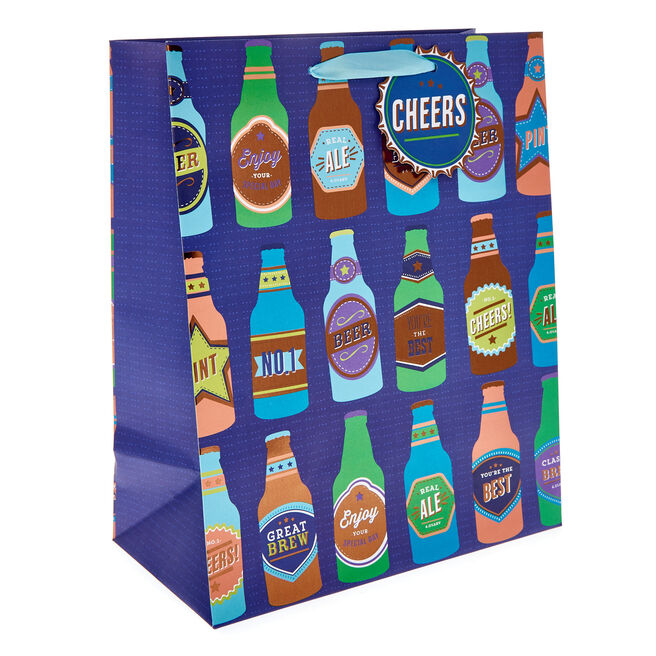 Beer Bottles Large Portrait Gift Bag