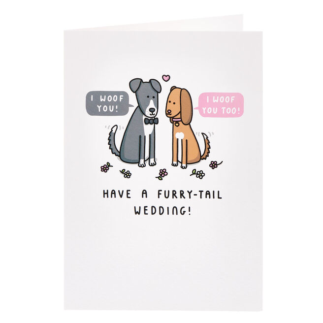 Mungo & Shoddy Have a Furry Tail Day Wedding Card