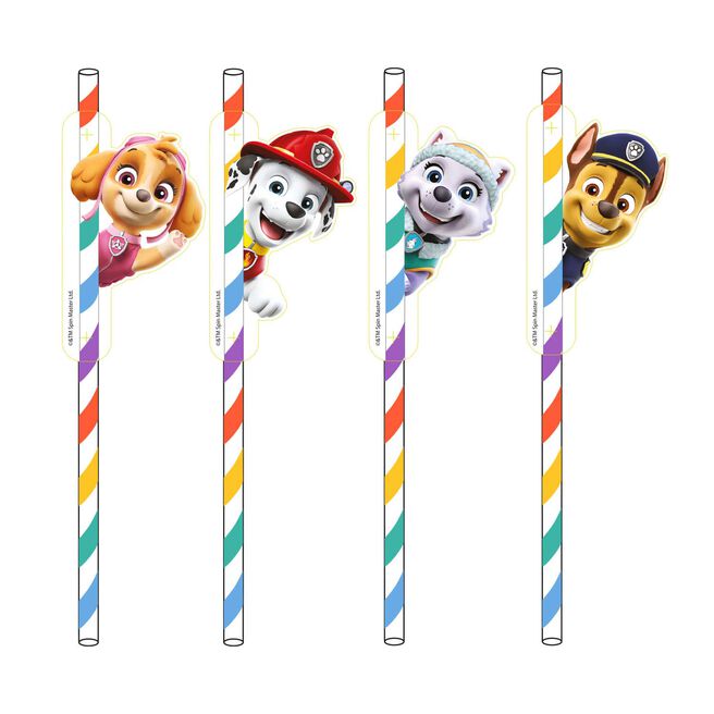 Paw Patrol Paper Straws - Pack of 8