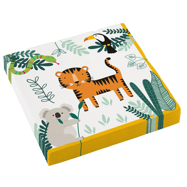 Get Wild Jungle Party Napkins - Pack of 16