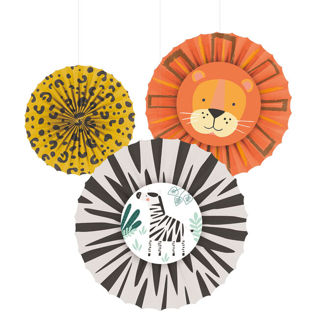 Get Wild Fan Decorations - Pack of 3