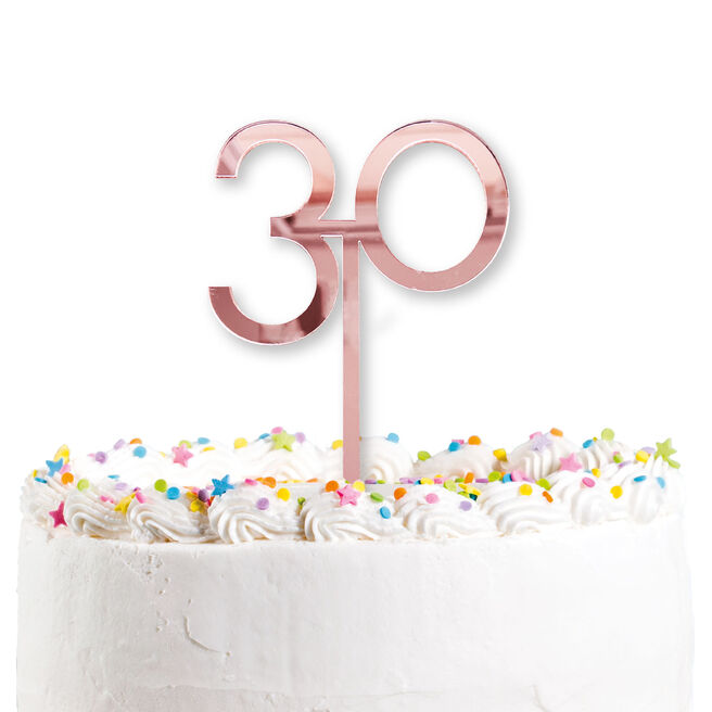 Rose Gold 30th Birthday Cake Topper