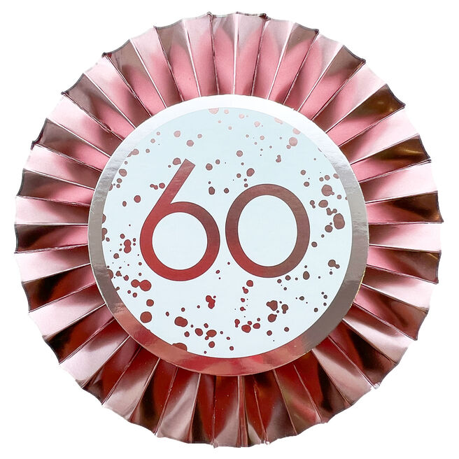 Rose Gold 60th Birthday Badge