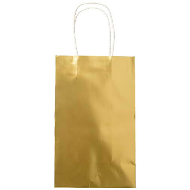 Gold Paper Party Bags - Pack of 8