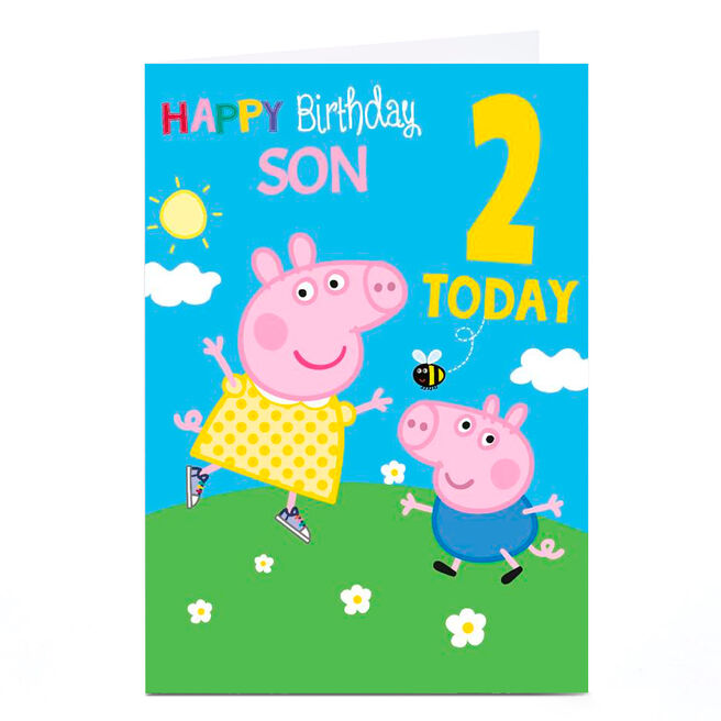 Personalised Birthday Card - Peppa Pig Son, Any Age