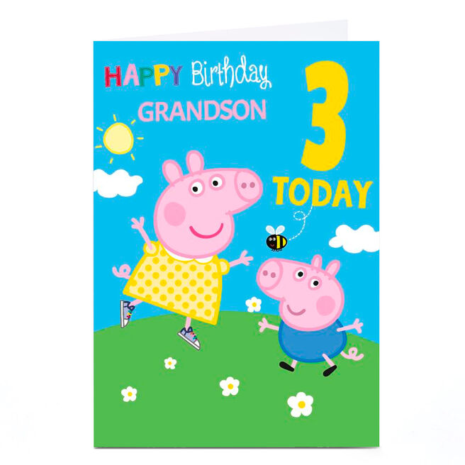 Personalised Birthday Card - Peppa Pig Grandson, Any Age