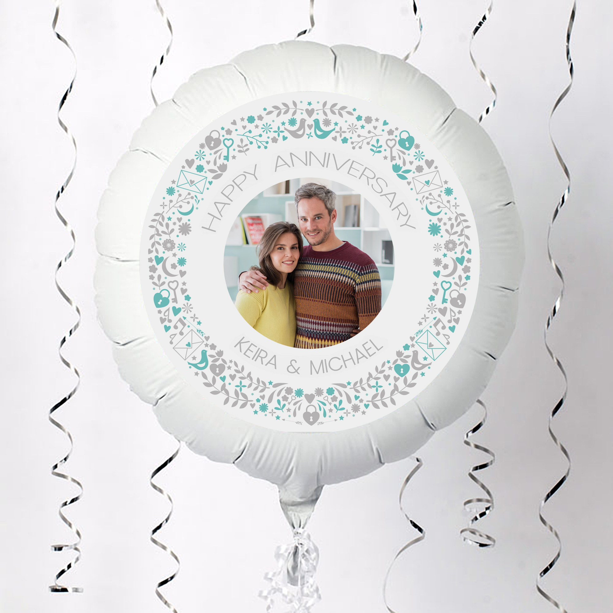 Photo Upload Balloon - Heart Border, Any Photo and Message